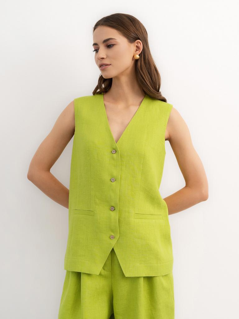 Жилет из мягкого льна Chartreuse