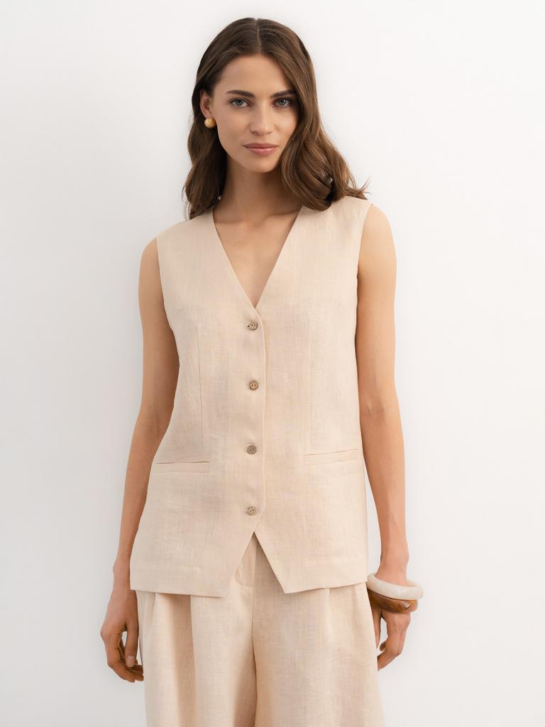 Жилет из мягкого льна Cream