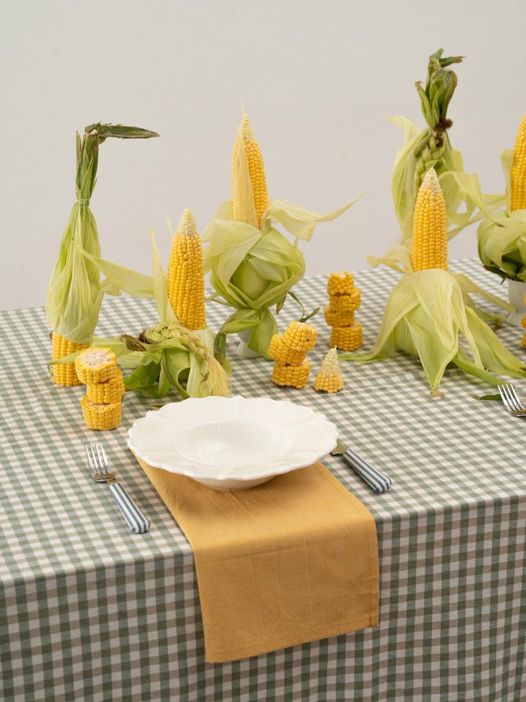 Тканевые салфетки горчичного цвета - из варёного хлопка