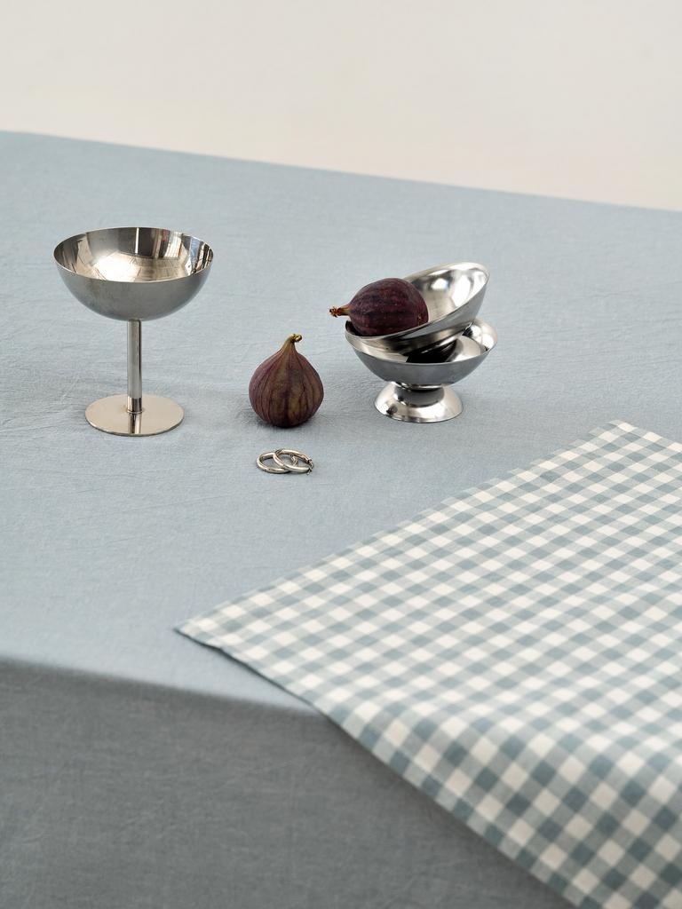 Салфетки в голубую  клетку «Тёплая речка» из варёного хлопка от Pure Linen