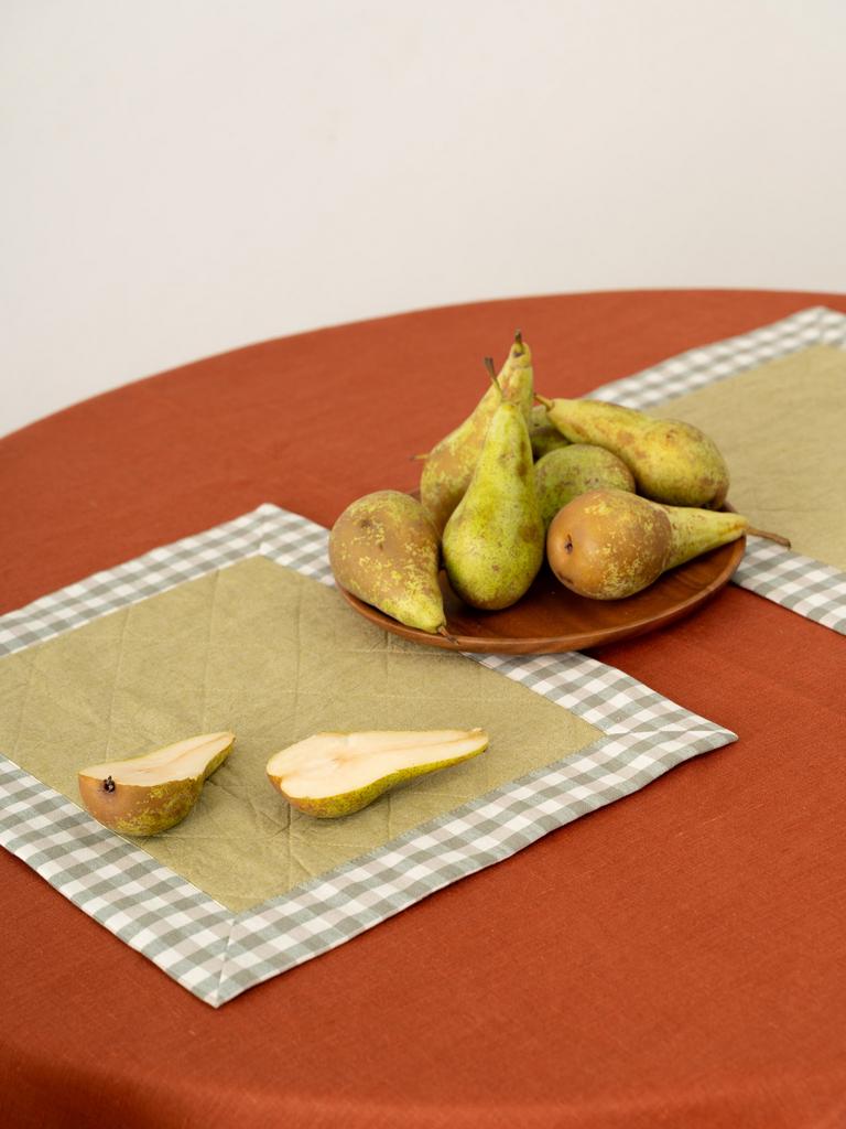 Плейсматы варёный хлопок, «Бархатный луг», зелёные, комплект 2 шт