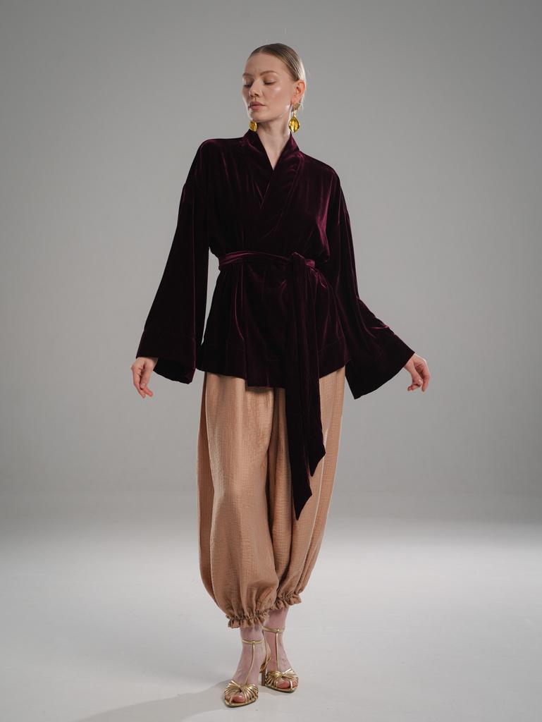 Брюки-алладины из тенселя Золотая пыльца