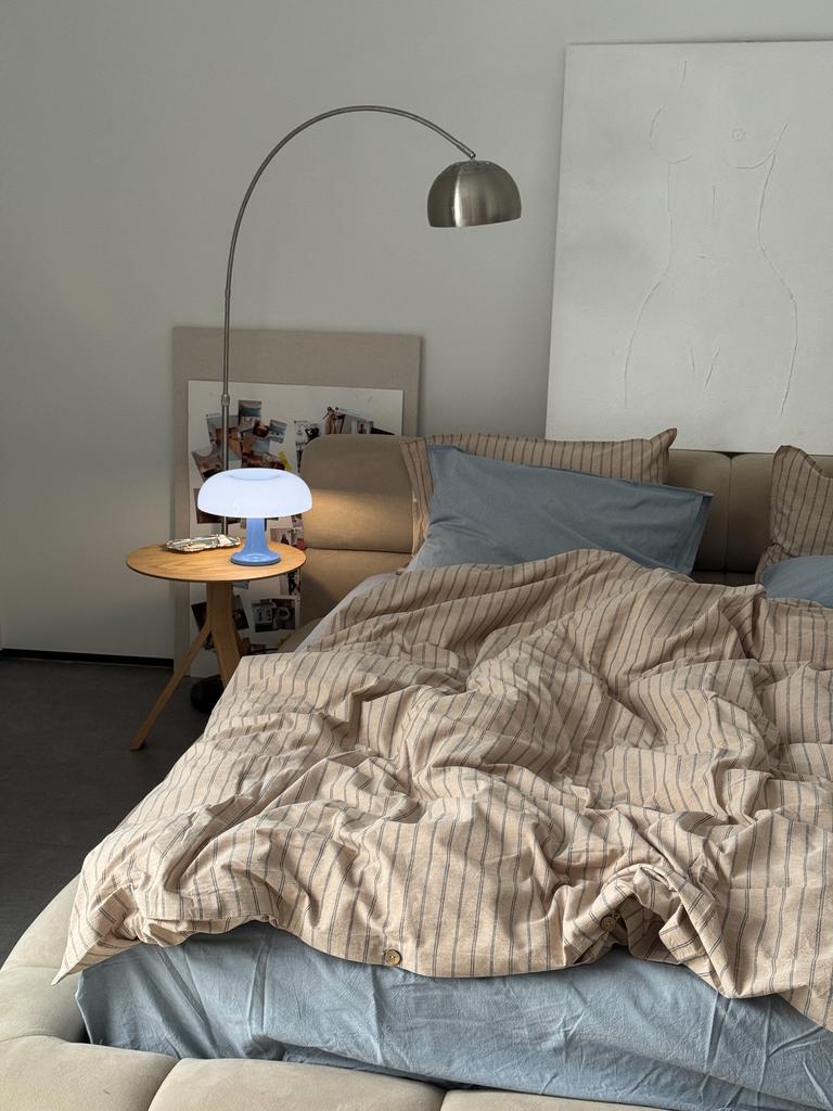 Пододеяльник из вареного хлопка в винтажную полоску