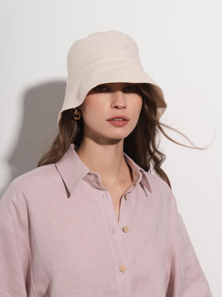 Льняная панама молочного цвета Pure Linen