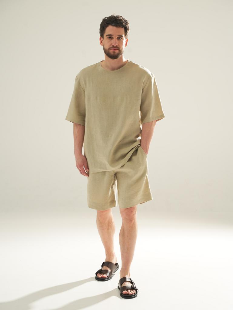 Футболка льняная оверсайз Pistachio