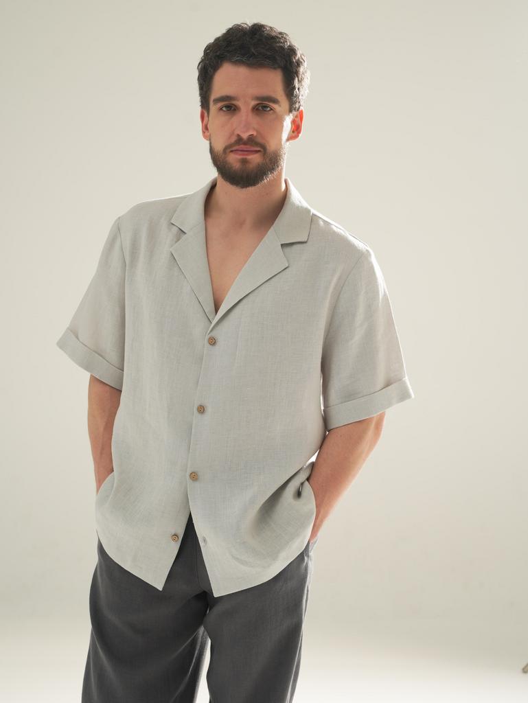 Рубашка мужская льняная с коротким рукавом Boreas