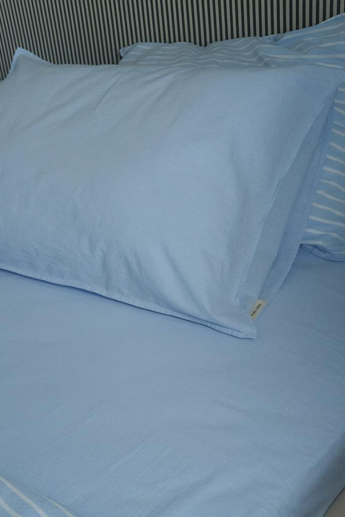 голубая простыня хлопок вареный простыня голубая однотонная простыня постельное белье Pure Linen