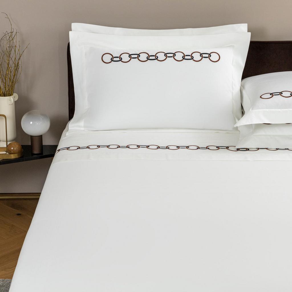 FRETTE Double Bed Linen Links Embroidery