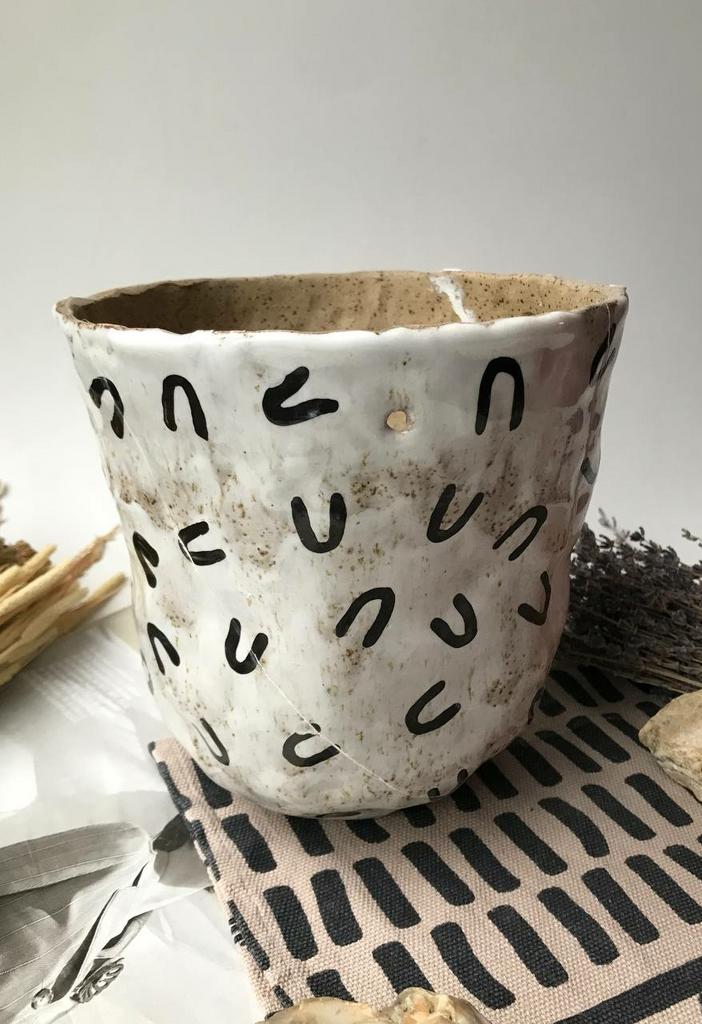 Кашпо с рисунком подвесное (брак)