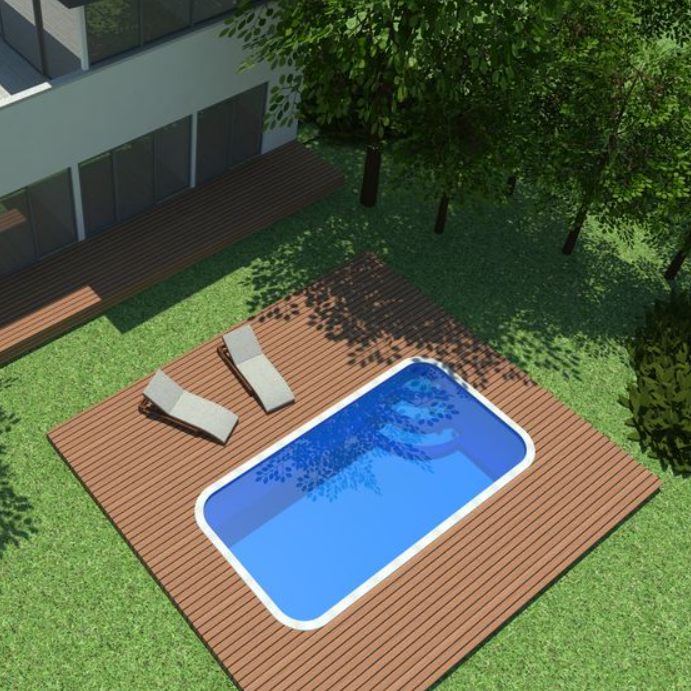 Прямоугольный бассейн со ступенями F-BAS 002 (Длина от 4 до 10 метров)