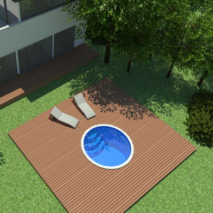 Круглый бассейн со ступенями F-BAS 006 (Диаметр  2,9 метра)