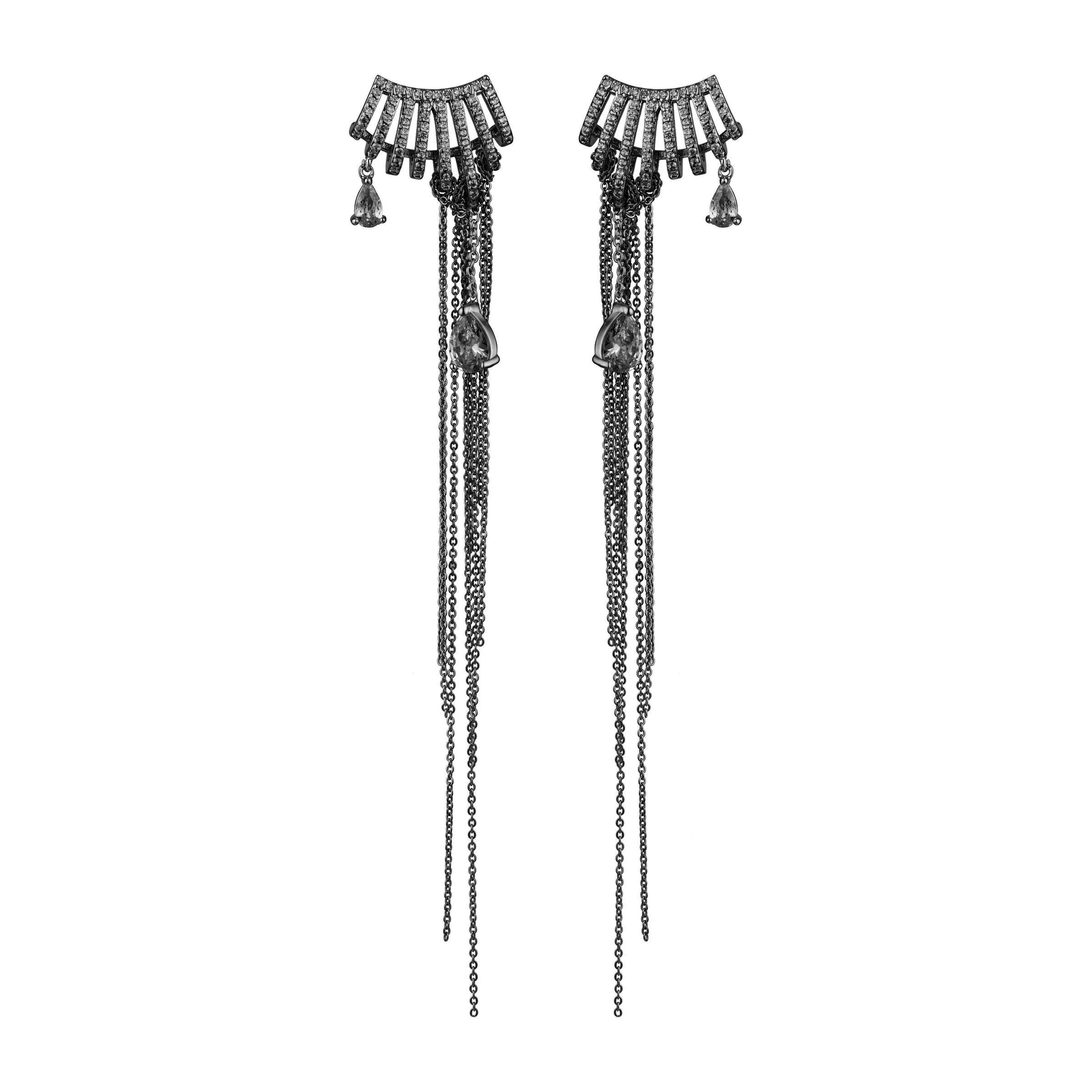 Короткие серьги с серыми нанокристаллами