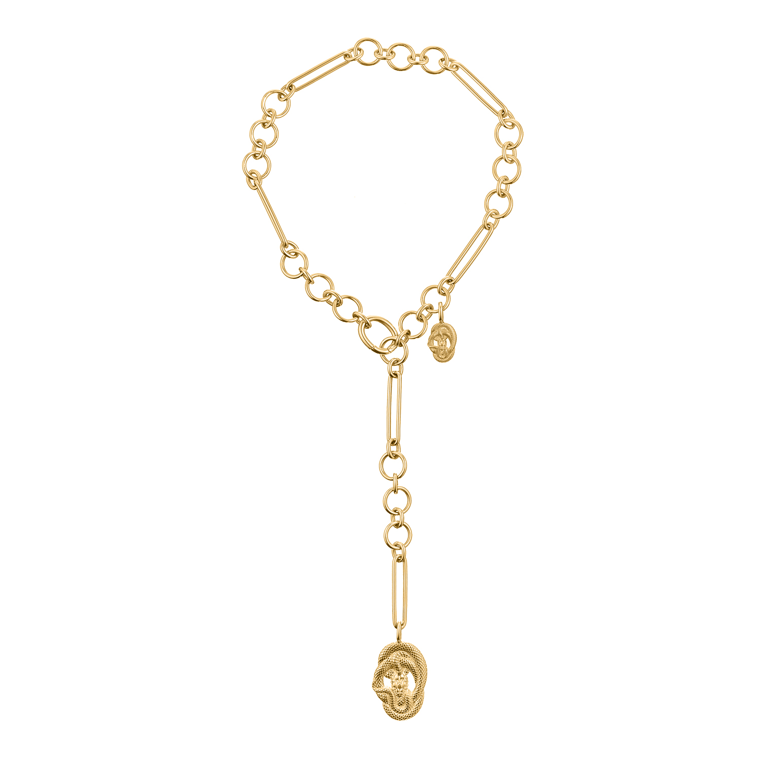 Шейное украшение со змеей золотое