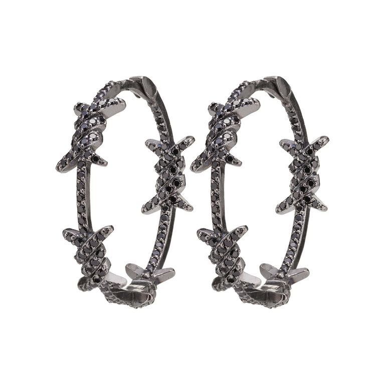 Серьги с колючей проволокой со шпинелью