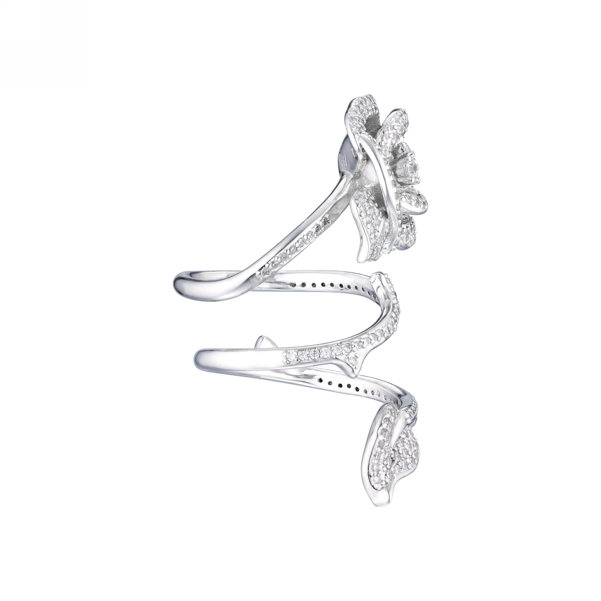 Кольцо большое с розой