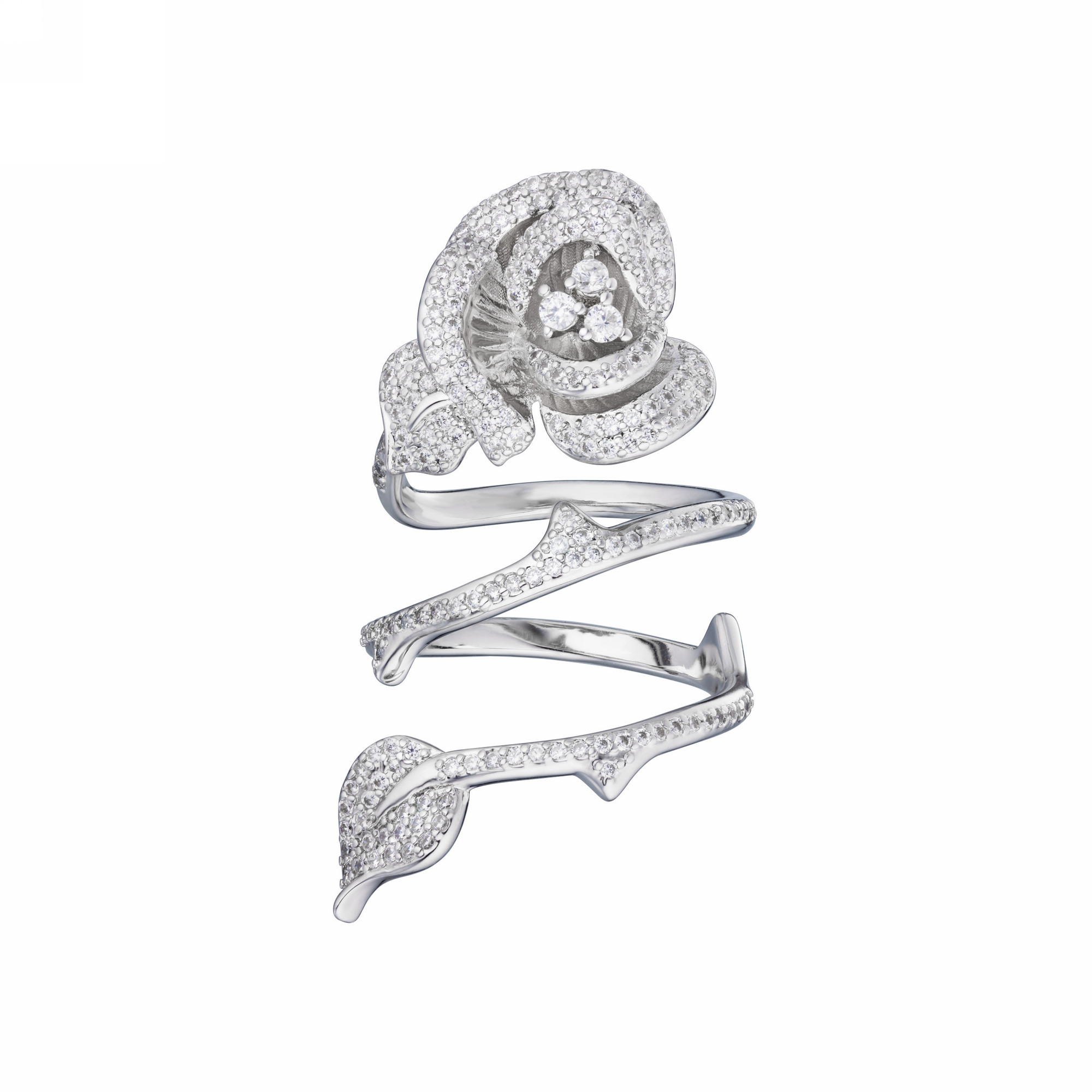 Кольцо большое с розой