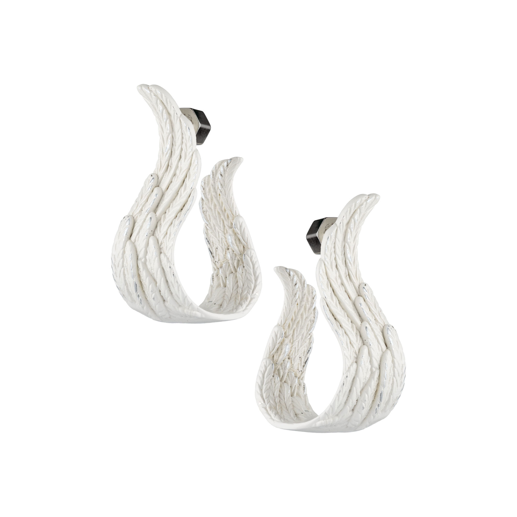 Серьги-крылья белые