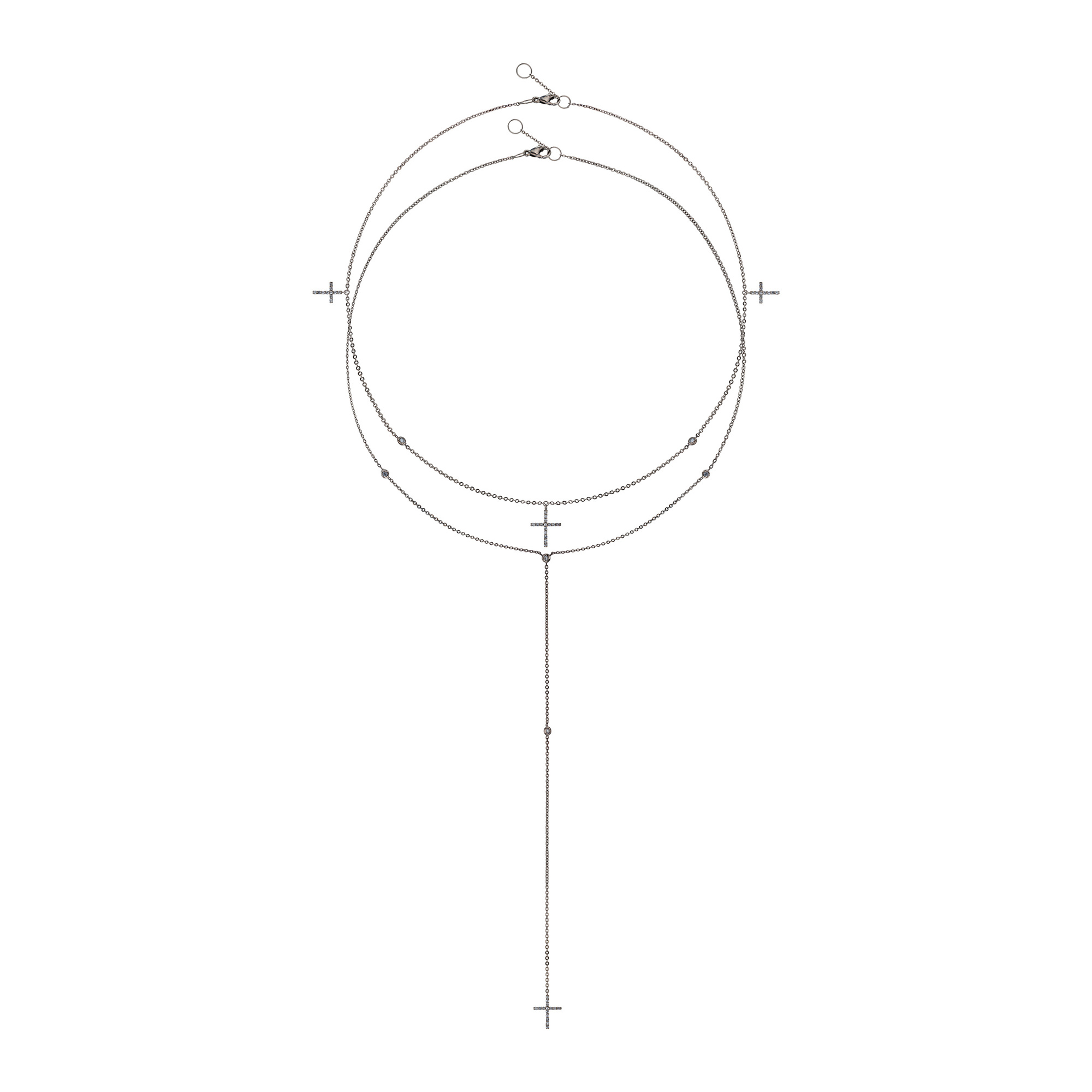 Шейное украшение с серыми нанокристаллами