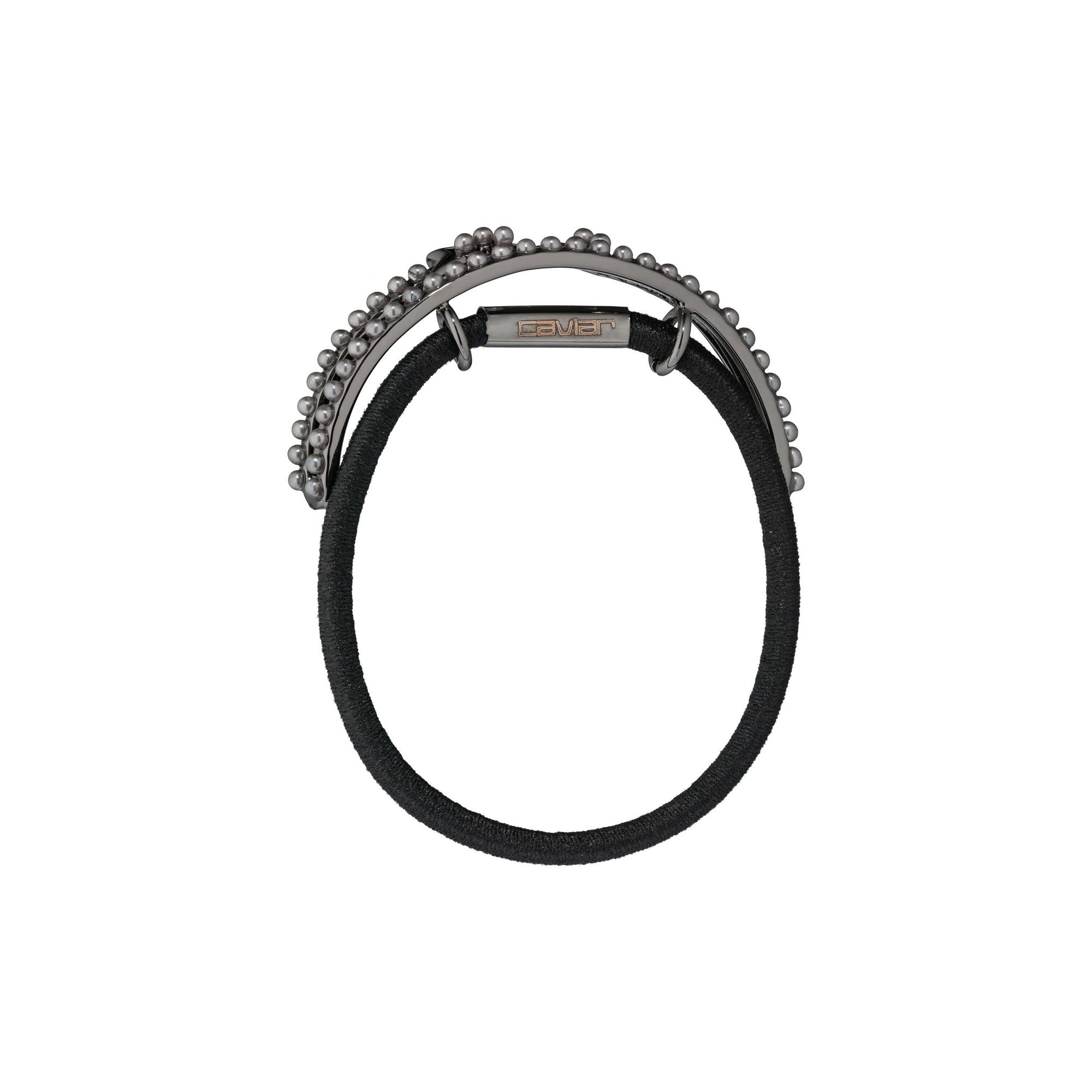 Резинка для волос черный родий