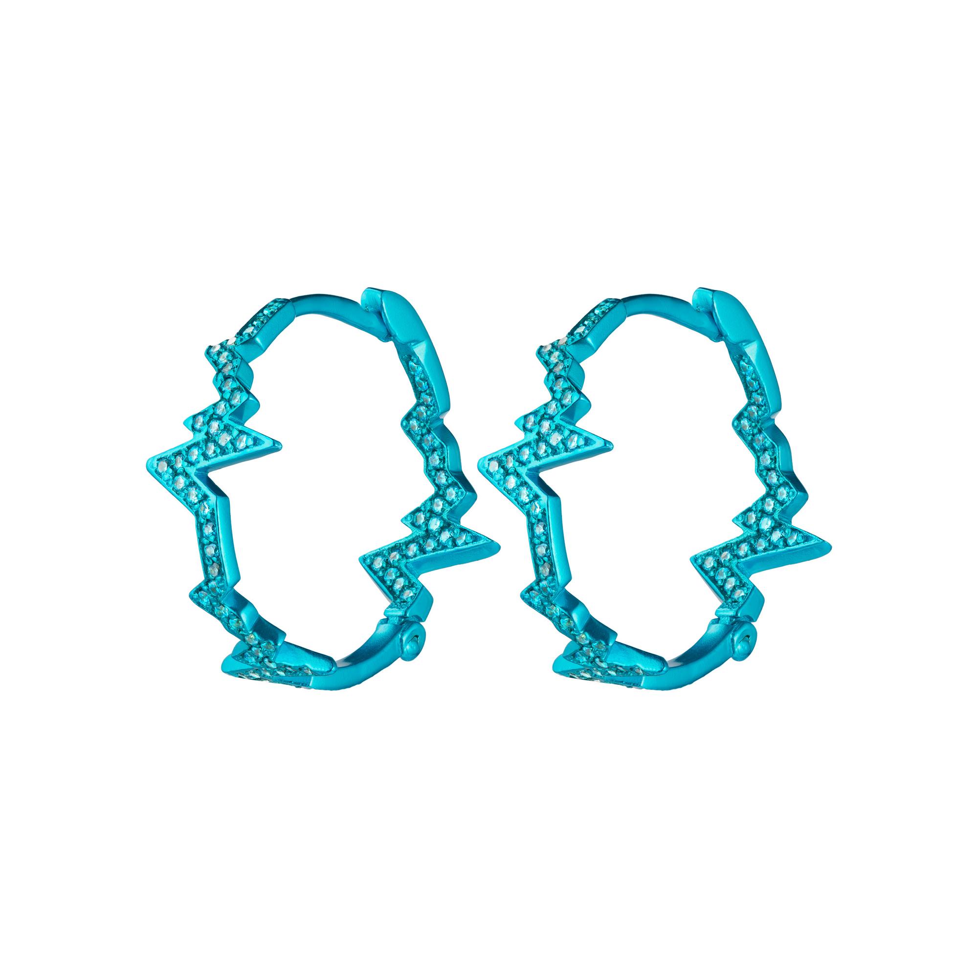 Серьги-кольца голубые