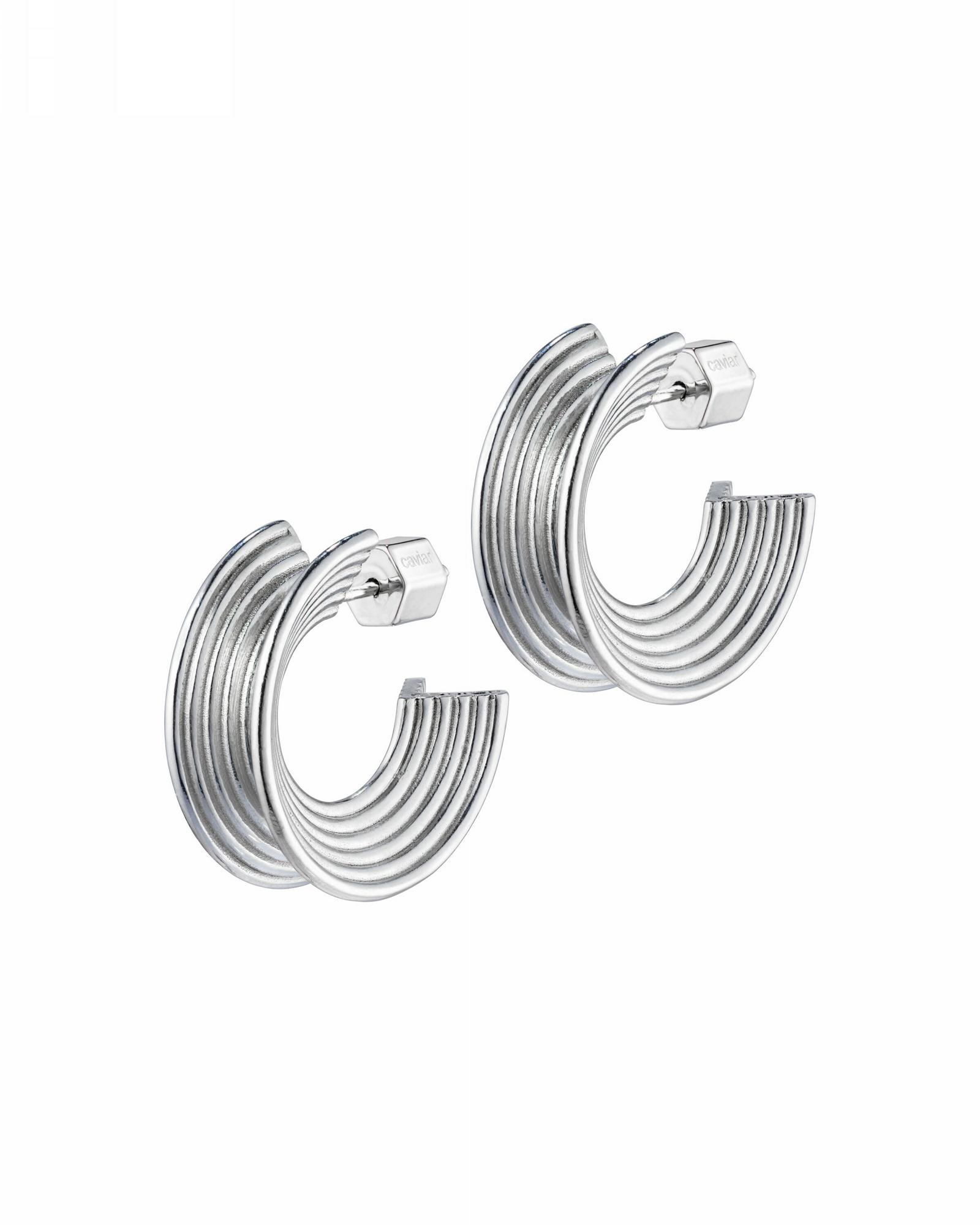 Серьги-кольца серебряные