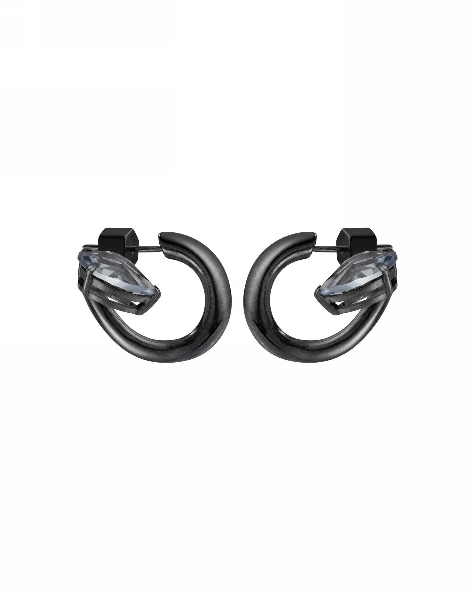 Серьги с кристаллами черные