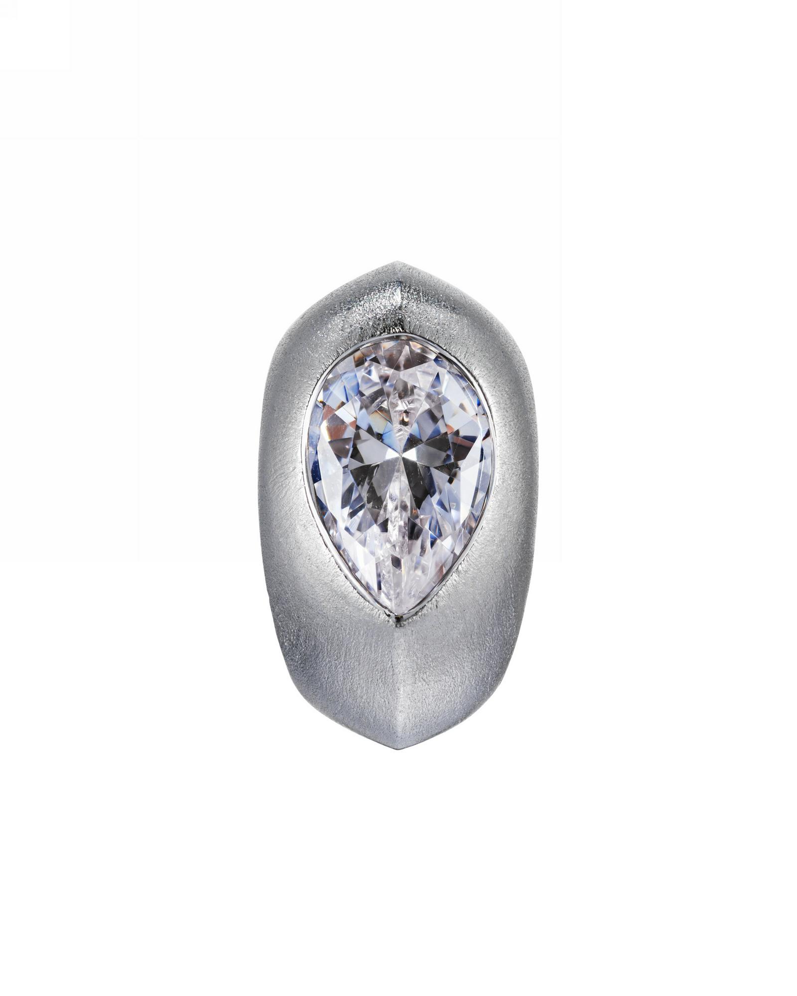 Перстень на мизинец с кристаллом