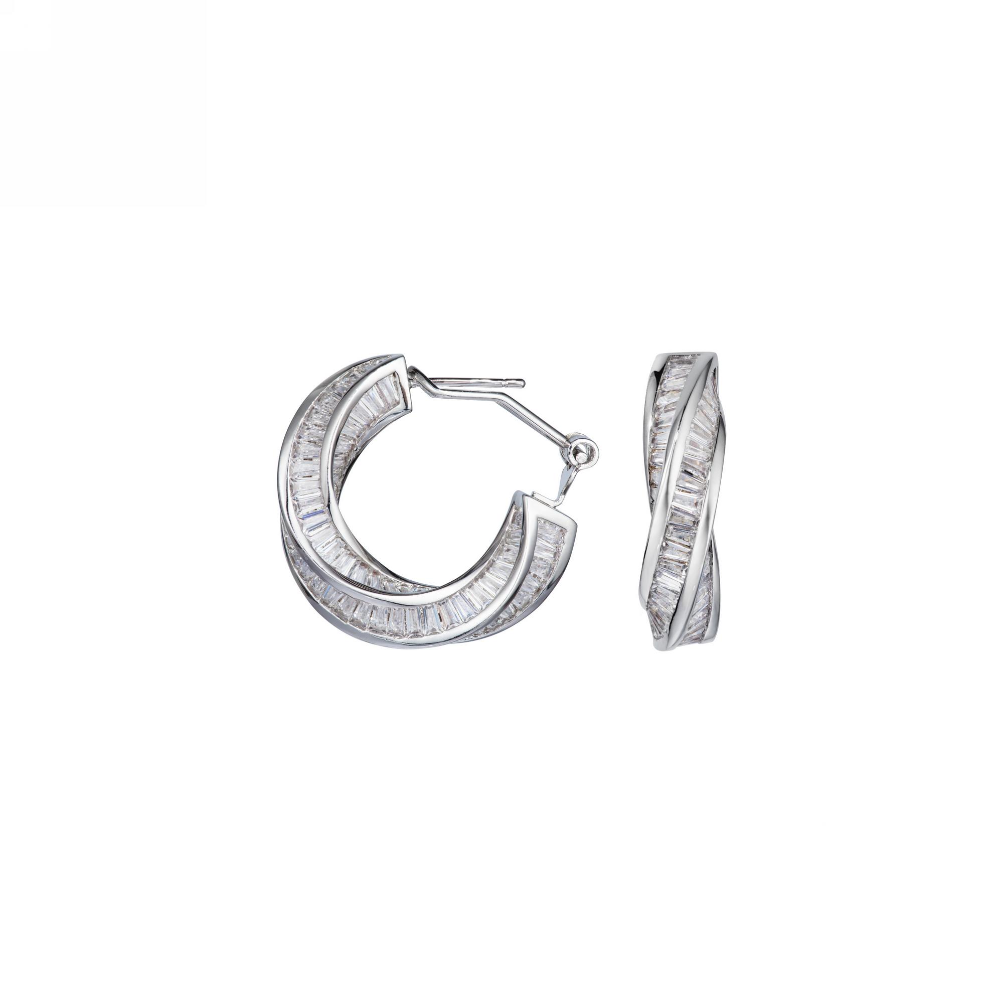 Серьги-кольца с багетами