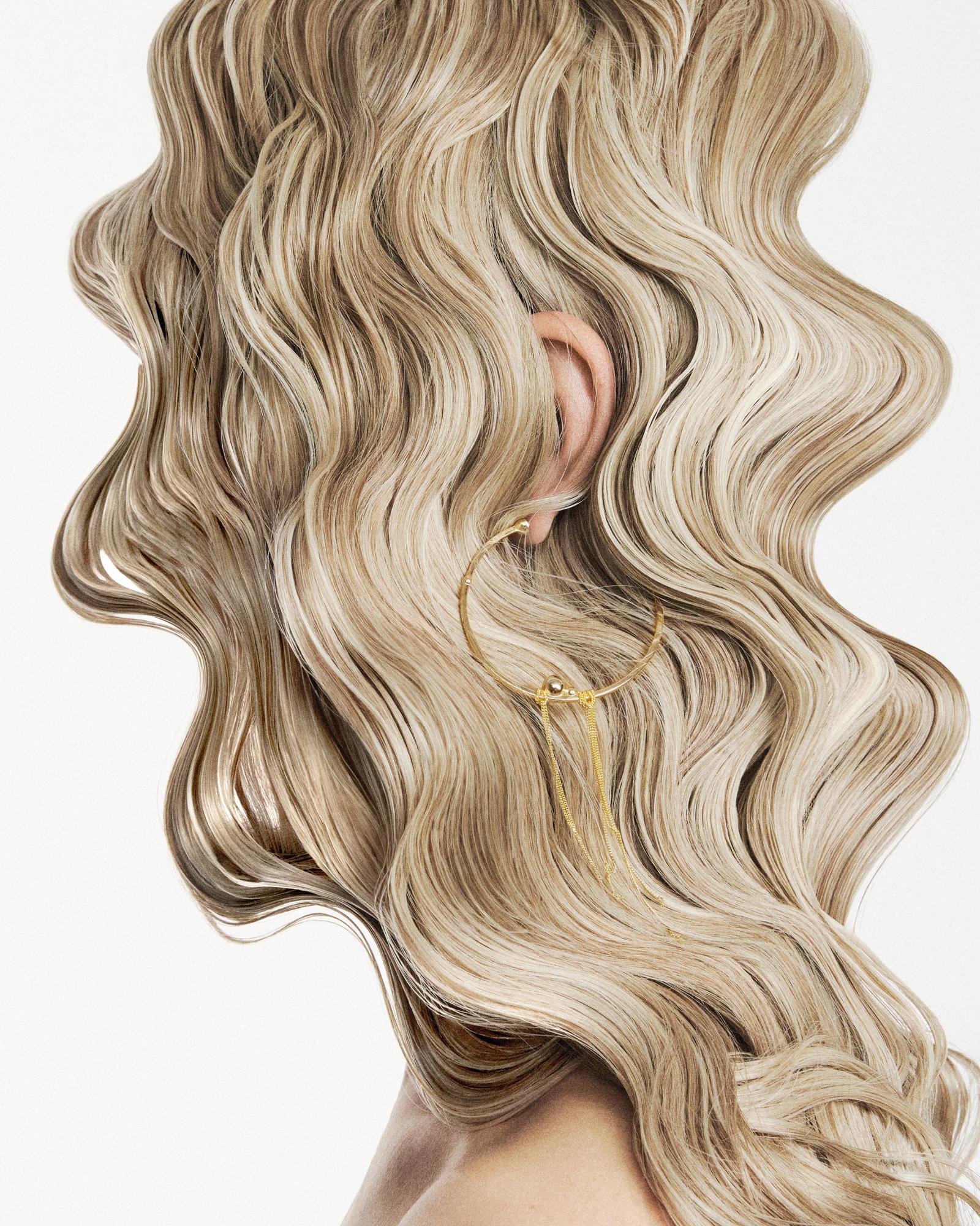 Серьги-кольца со сферами золотые