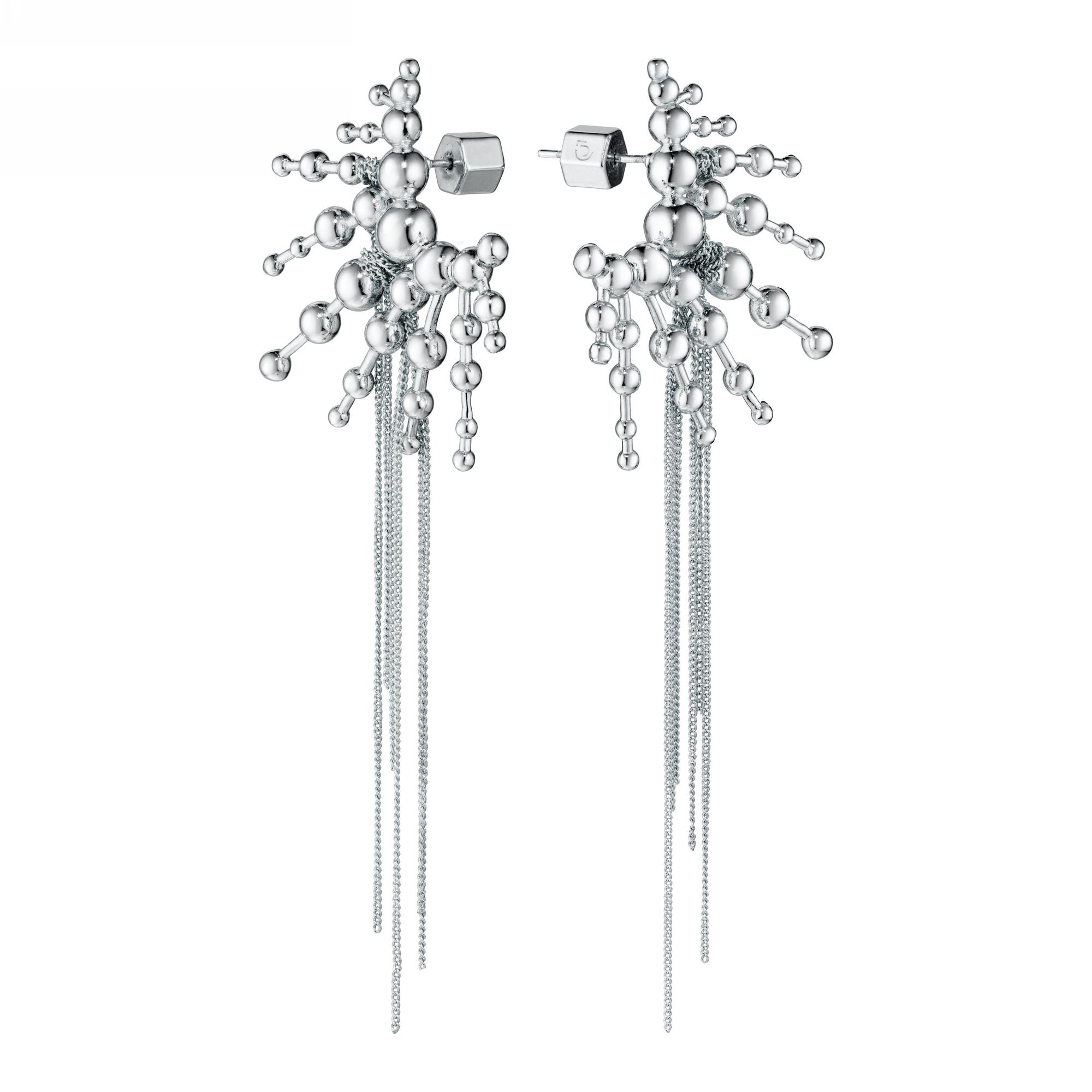 Серьги с шариками серебряные