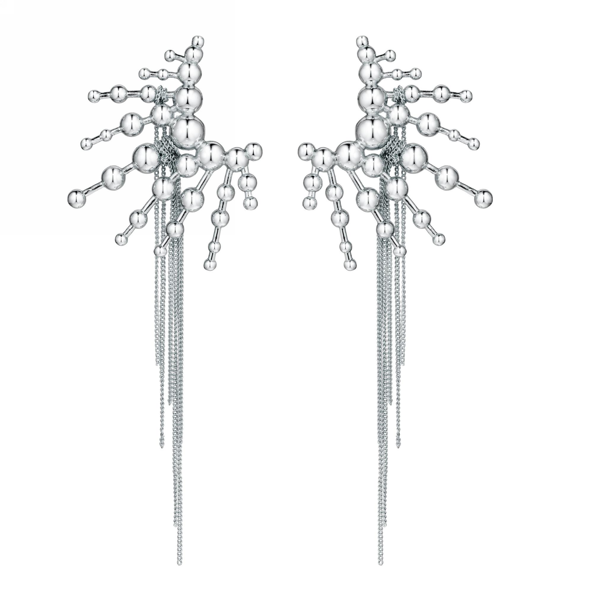 Серьги с шариками серебряные