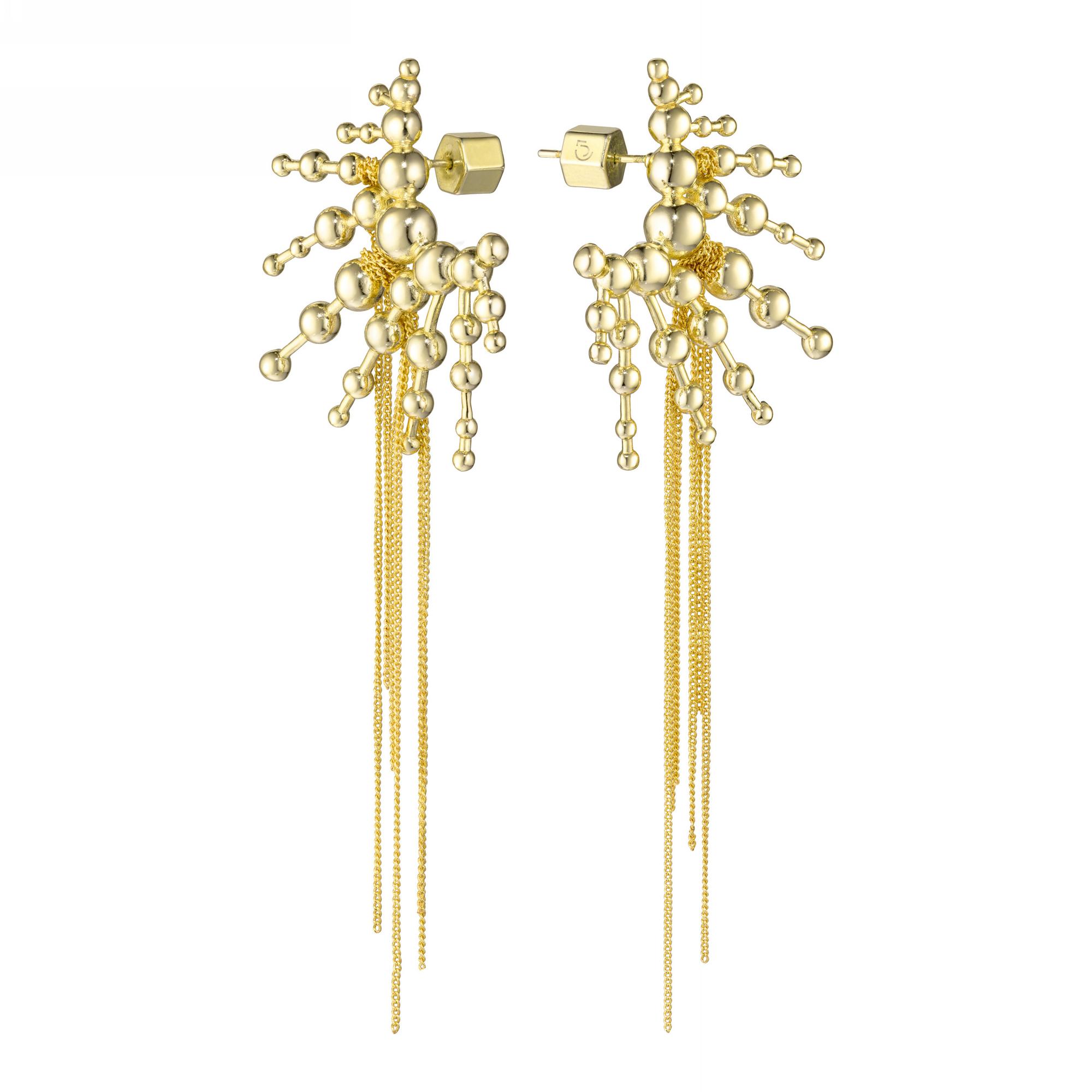 Серьги с шариками золотые