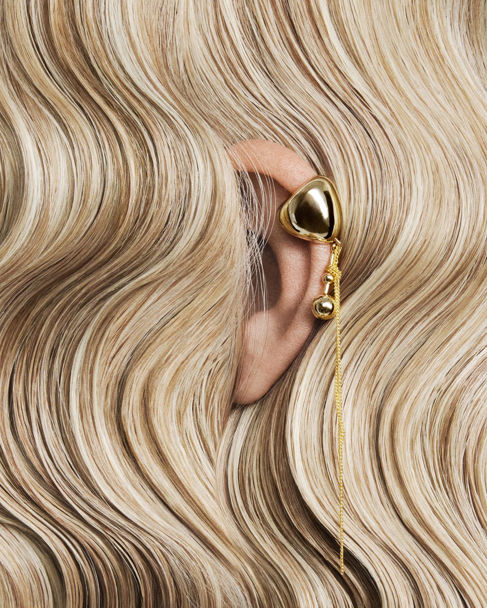 Кафф с подвеской золотой