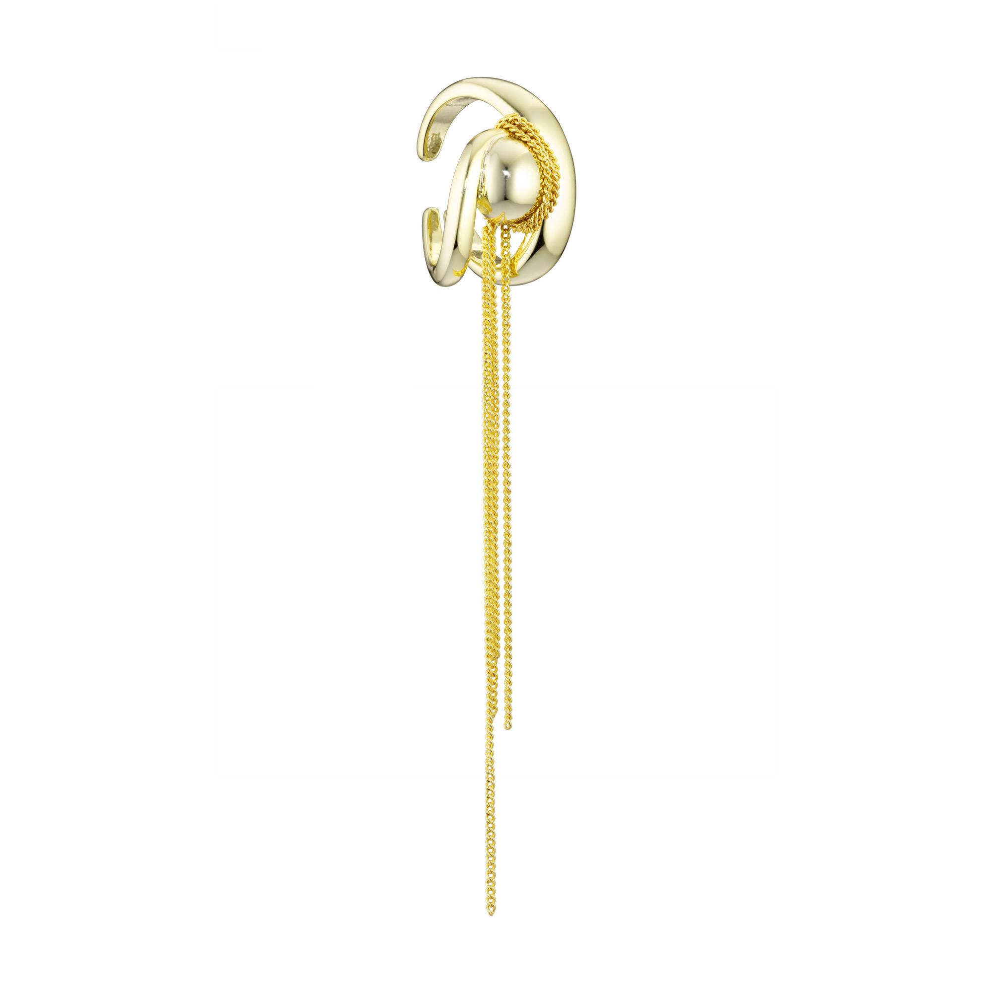 Кафф со сферой и цепочками золотой