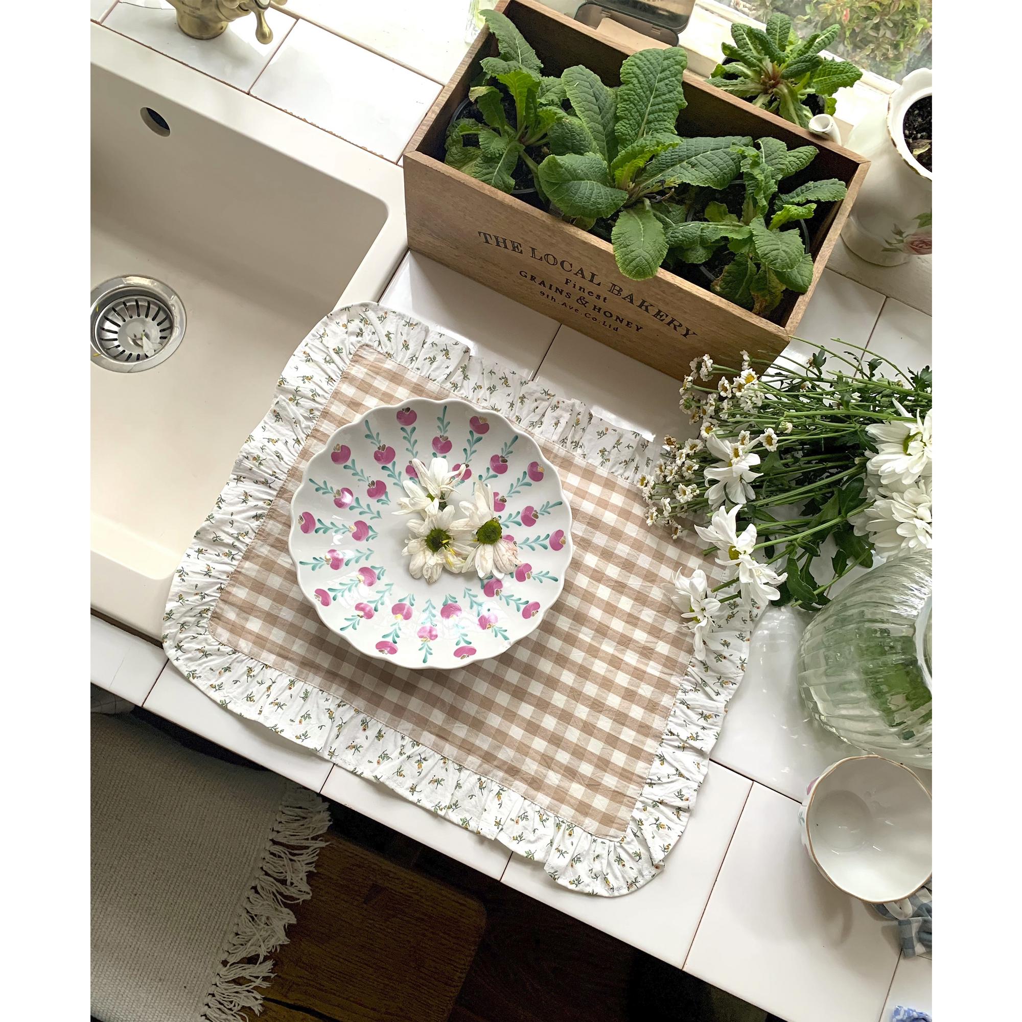 Салфетка-плейсмат с рюшей VICHY SAND