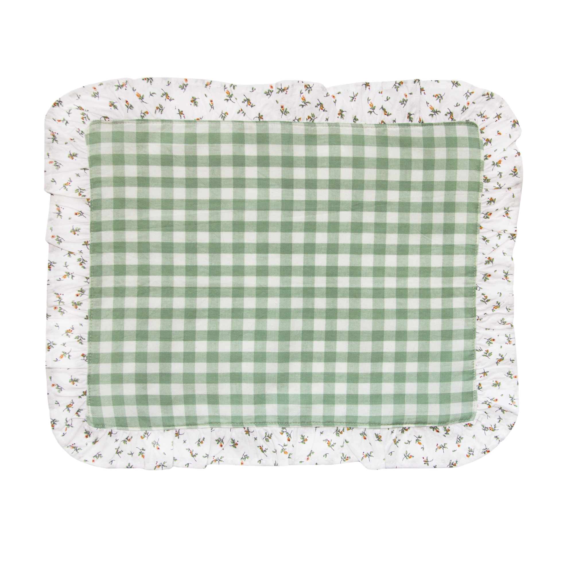 Салфетка-плейсмат с рюшей VICHY GREEN