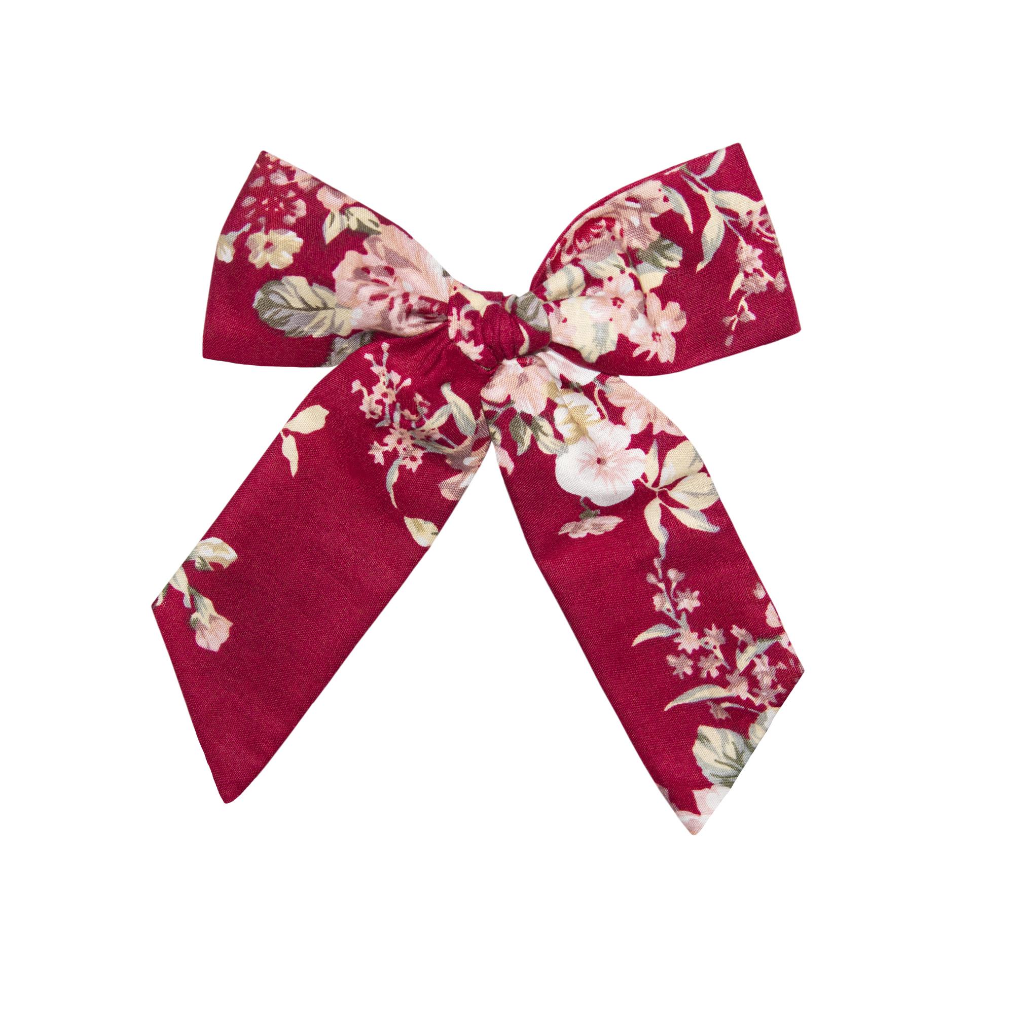 Бант на заколке BIG RUBY FLOWERS