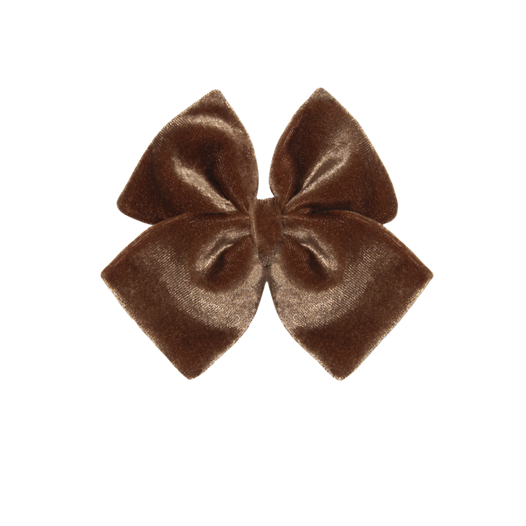 Бархатный бант на заколке CARAMEL