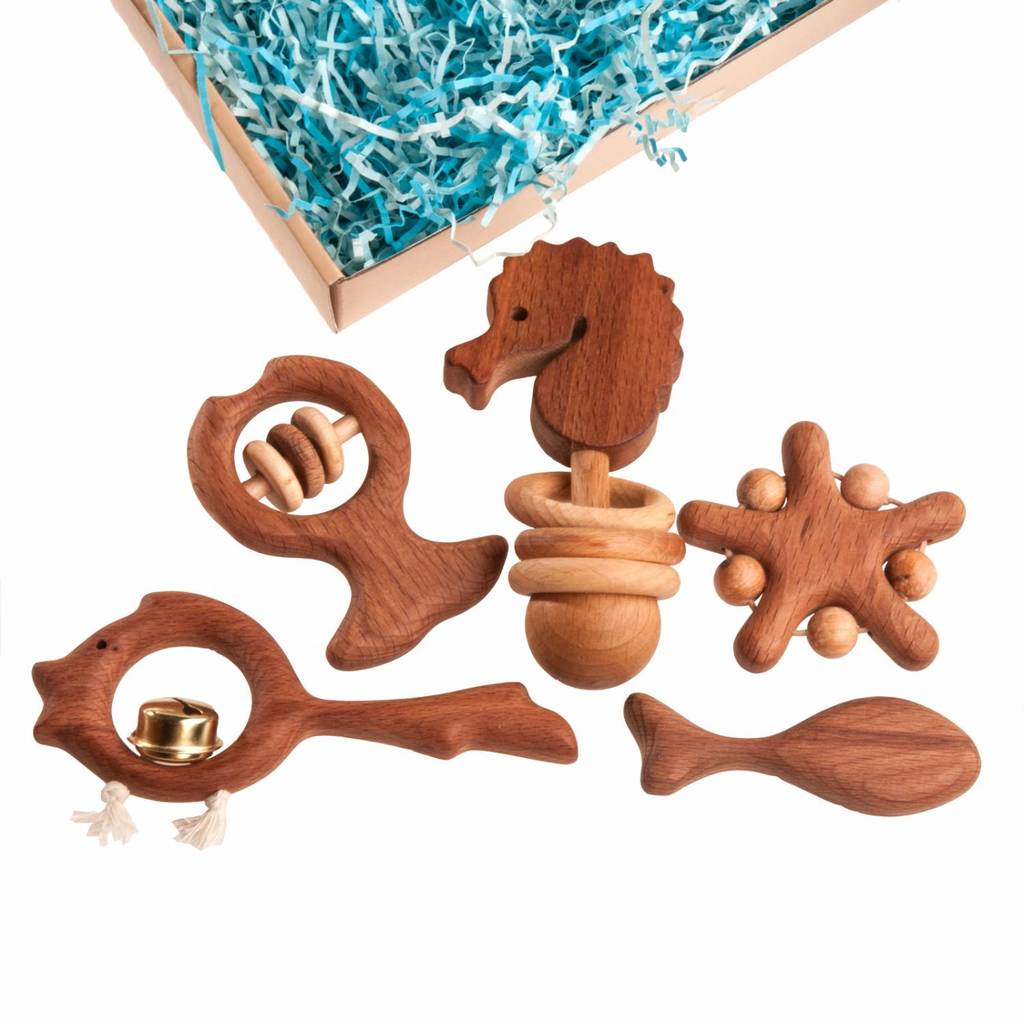 Большой подарочный набор погремушек-грызунков Сокровища синего моря