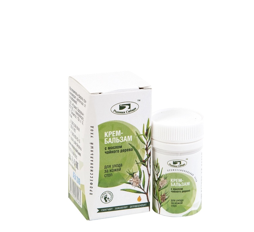 Крем-бальзам для стоп с живицей и маслом чайного дерева, Родники Сибири