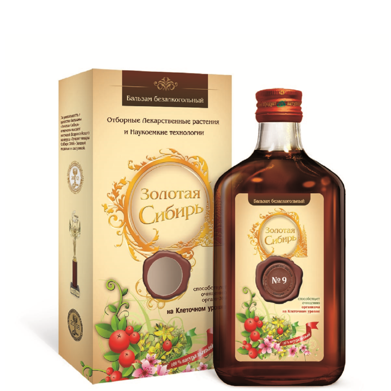Бальзам Золотая Сибирь №9 Очистин почечный, Сиб-Крук, 250 мл.