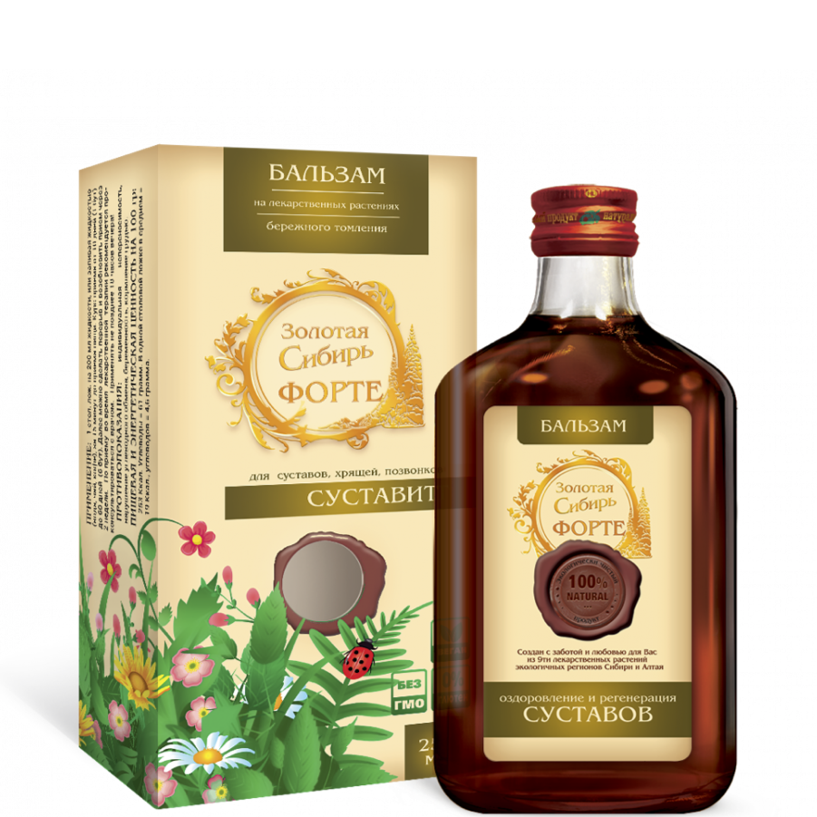Бальзам Золотая Сибирь суставит Форте, Сиб-Крук, 250 мл.