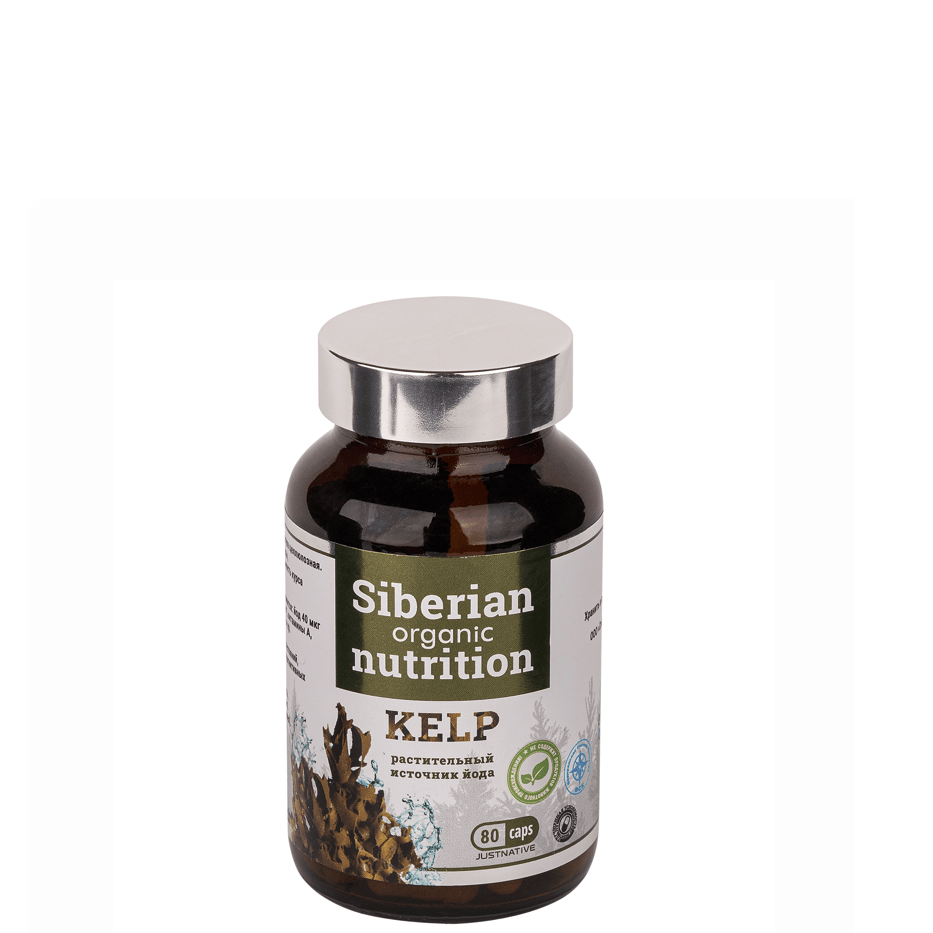 Келп, растительный источник йода, Siberian Organic Nutrition, 80 кап.
