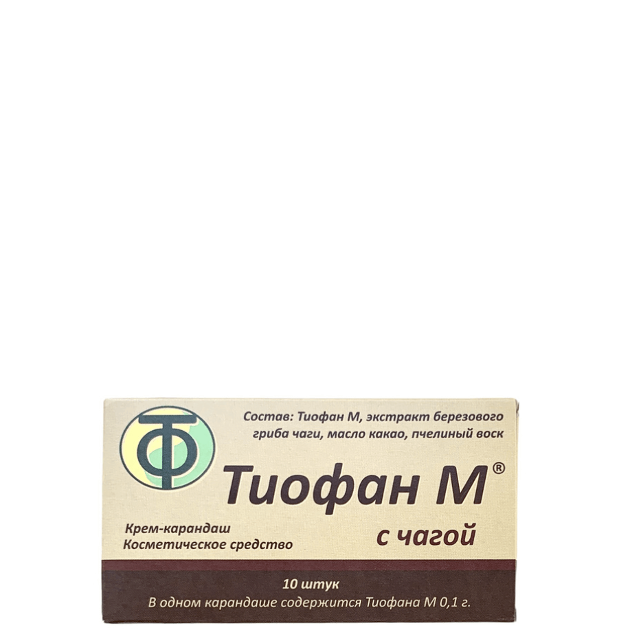 Тиофан М свечи с чагой 0,1 гр, 10 шт.