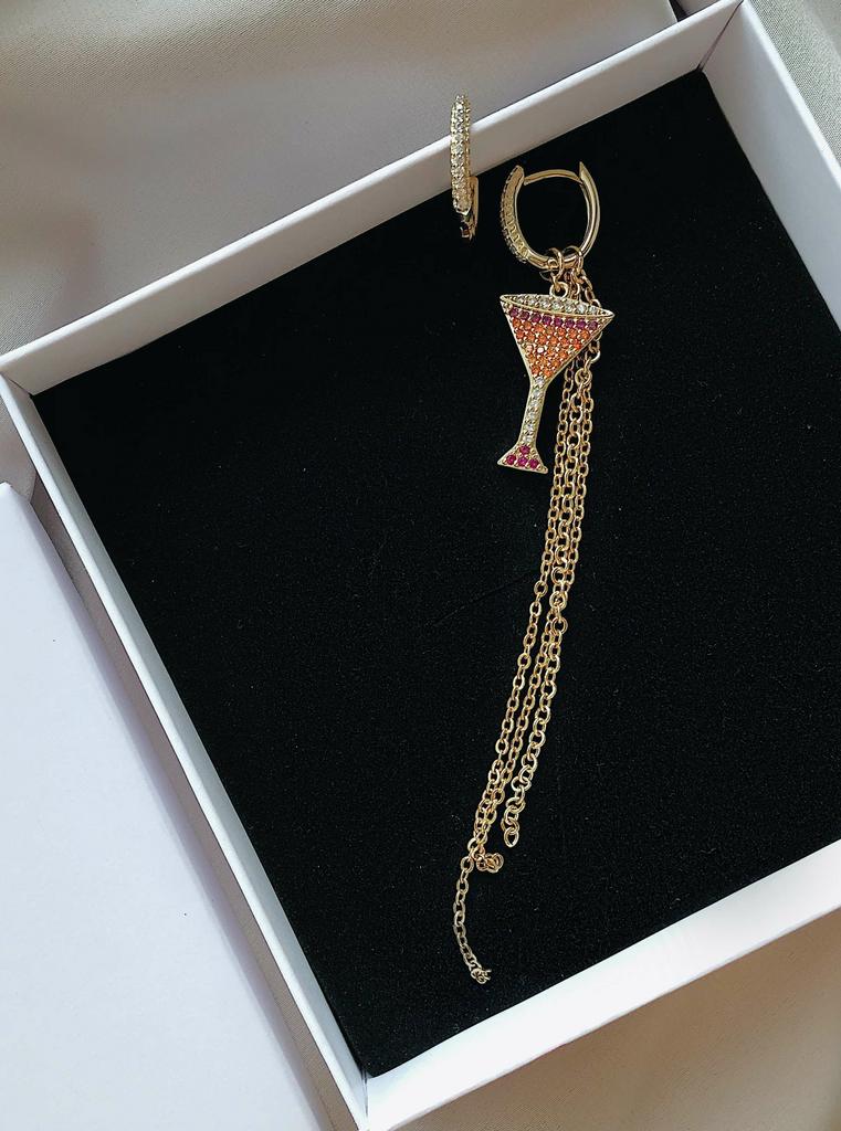 Асимметричные серьги Martini mood