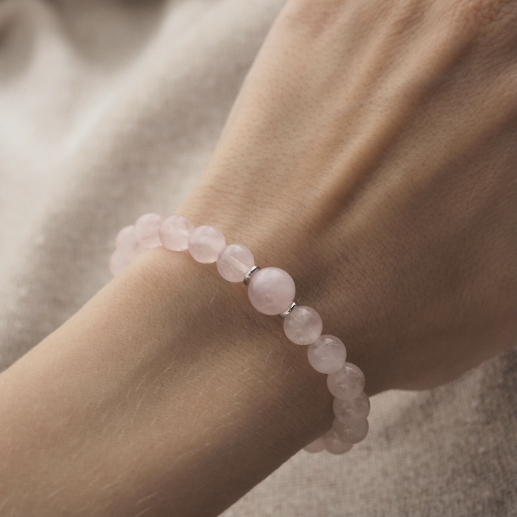 Браслет из розового кварца