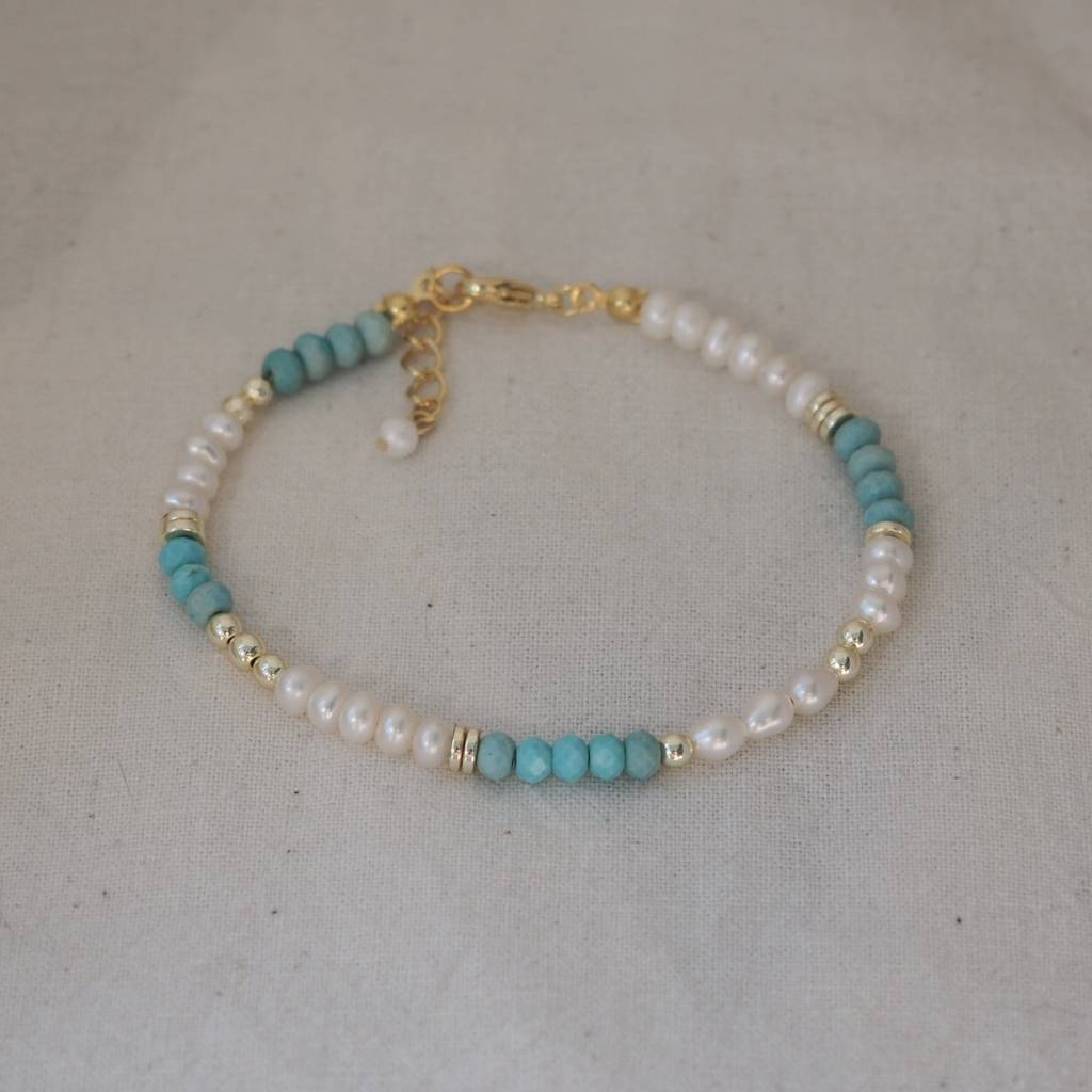 Браслет из жемчуга и турквенита