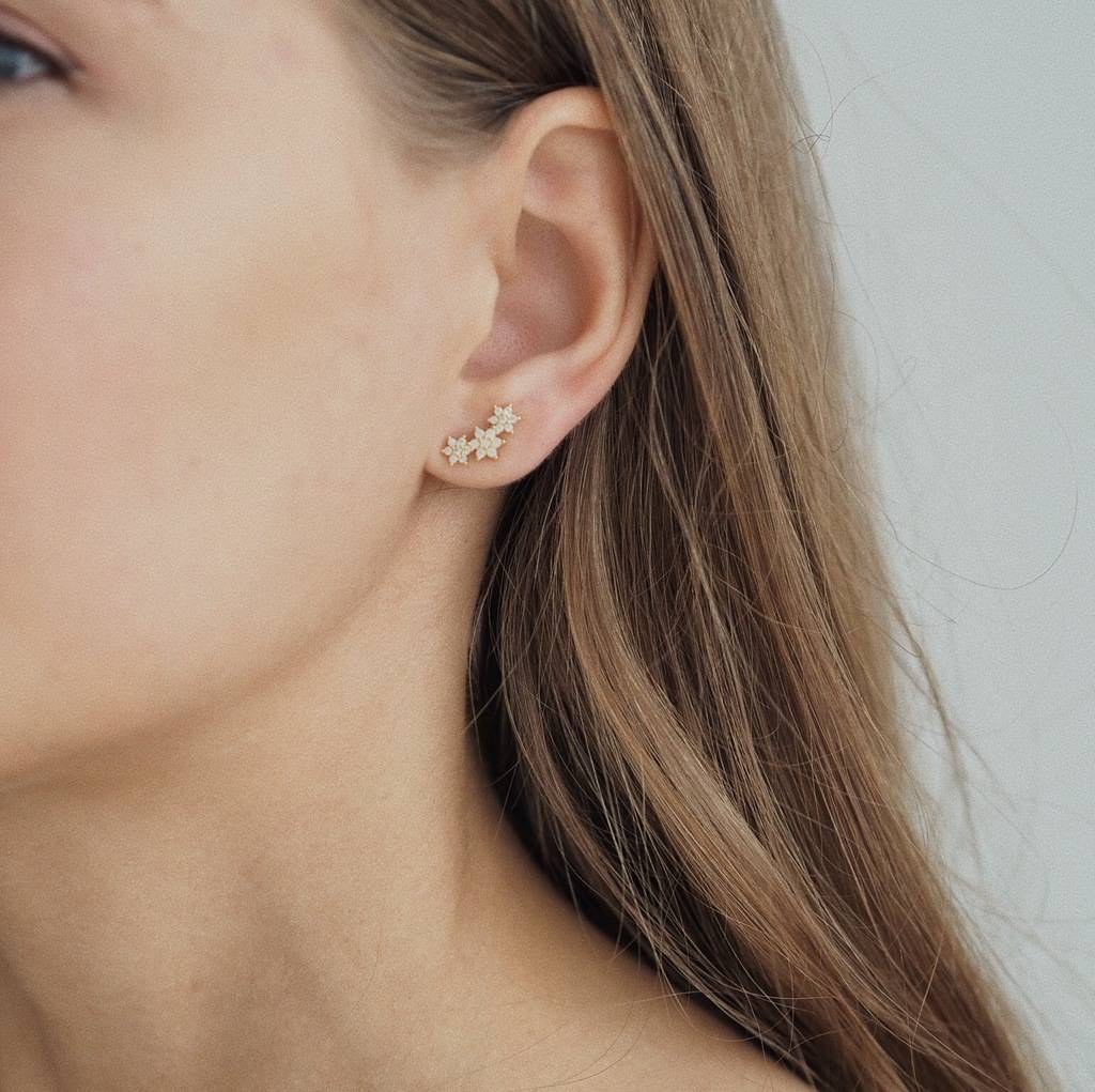 Серьги-гвоздики Flowers // Opal