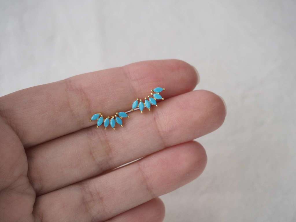 Серьги-гвоздики Fleur Turquoise