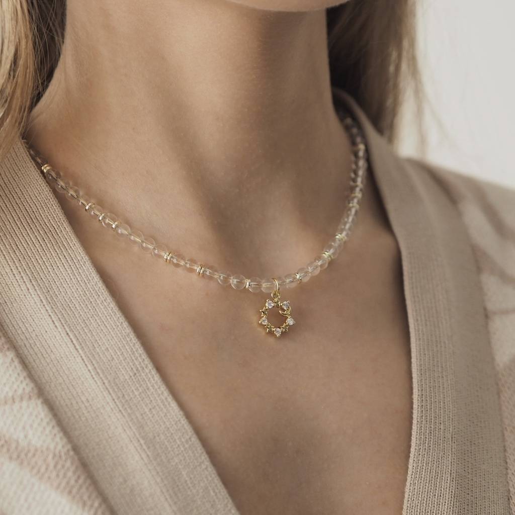 Колье из горного хрусталя